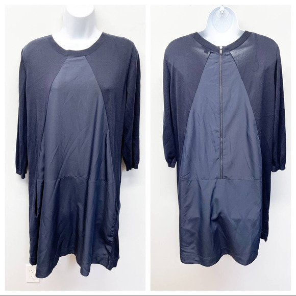 COS Dresses & Skirts - COS Blue Sweater Panel Long Sleeve Dress Medium